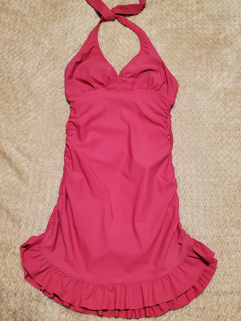 SPANX Kids Halter One-Piece Swimsuit in Bright Pink